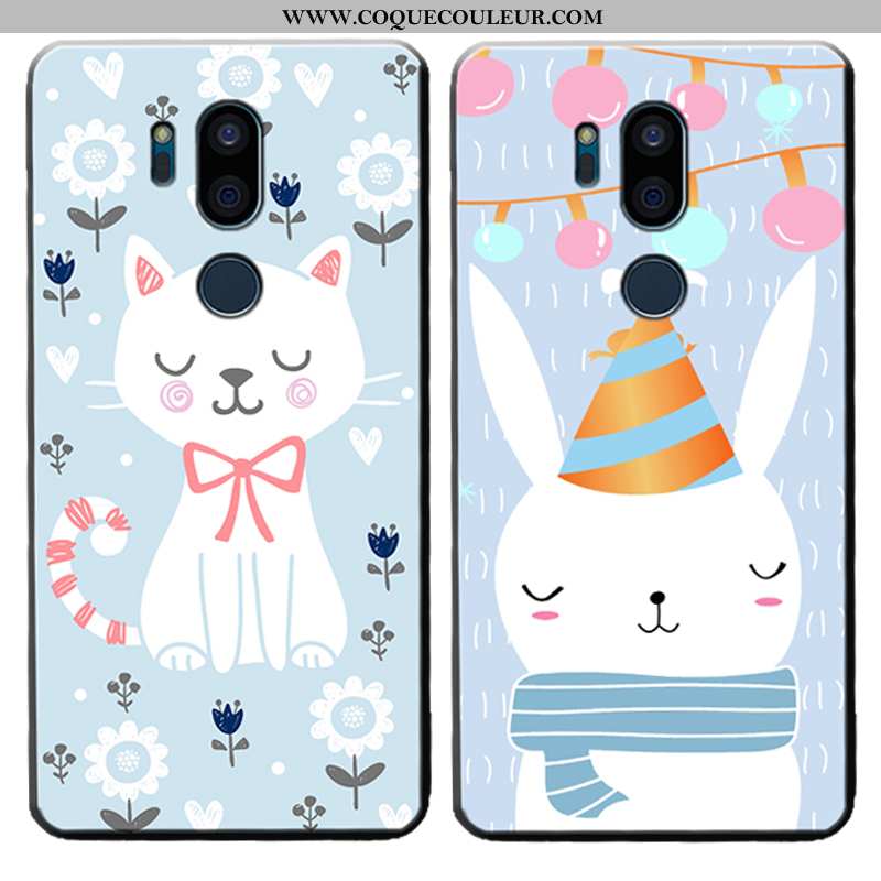 Étui Lg G7 Thinq Silicone Tout Compris Incassable, Coque Lg G7 Thinq Protection Dessin Animé Bleu