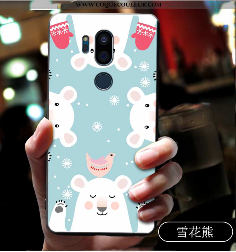 Étui Lg G7 Thinq Silicone Tout Compris Incassable, Coque Lg G7 Thinq Protection Dessin Animé Bleu