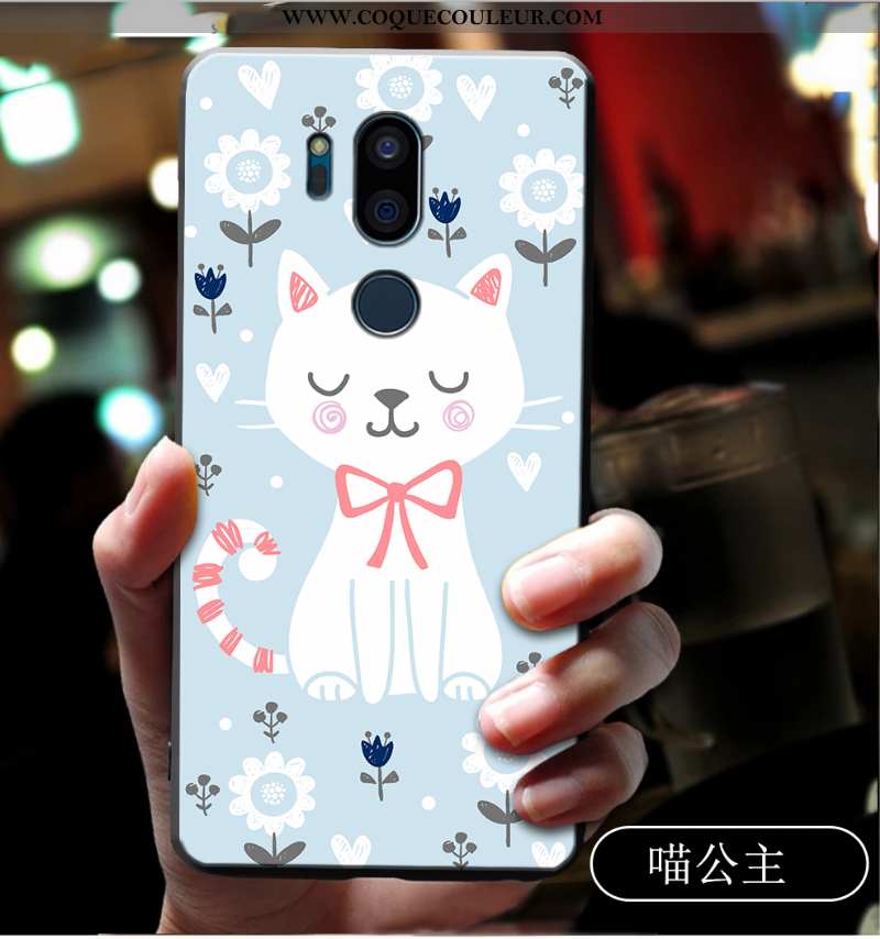 Étui Lg G7 Thinq Silicone Tout Compris Incassable, Coque Lg G7 Thinq Protection Dessin Animé Bleu