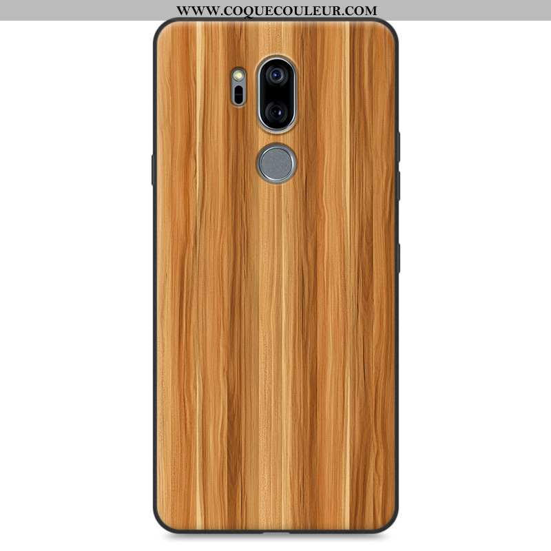 Coque Lg G7 Thinq Protection Incassable Fluide Doux, Housse Lg G7 Thinq En Bois Modèle Fleurie Khaki