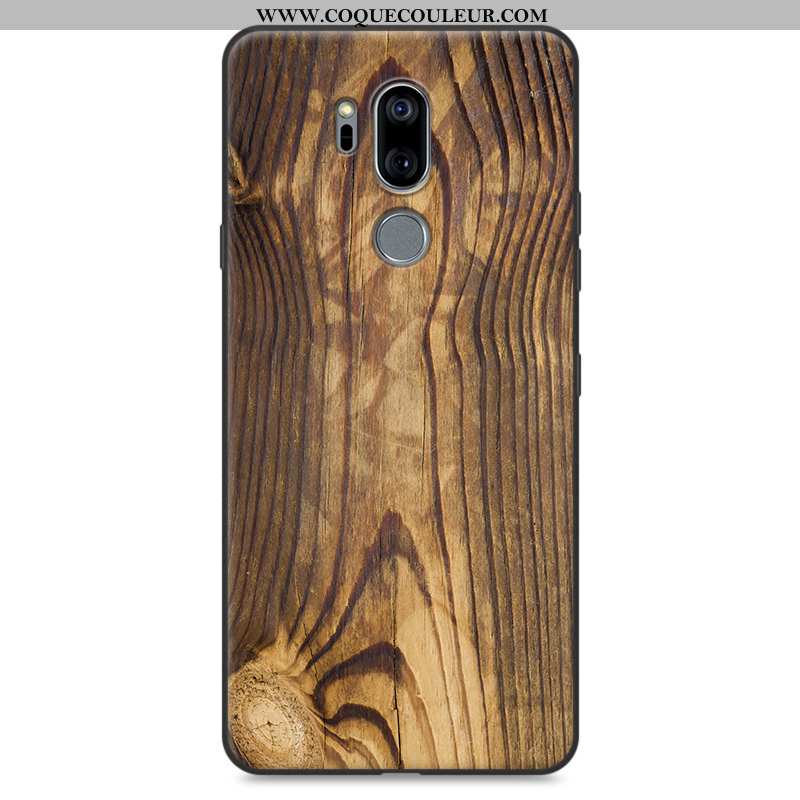 Coque Lg G7 Thinq Protection Incassable Fluide Doux, Housse Lg G7 Thinq En Bois Modèle Fleurie Khaki