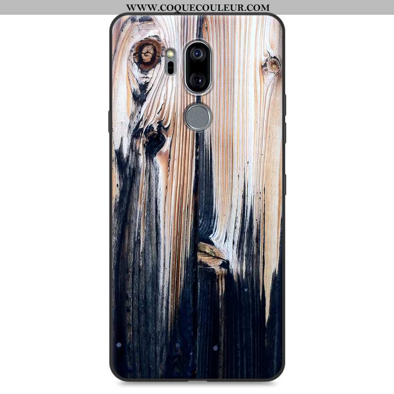 Coque Lg G7 Thinq Protection Incassable Fluide Doux, Housse Lg G7 Thinq En Bois Modèle Fleurie Khaki