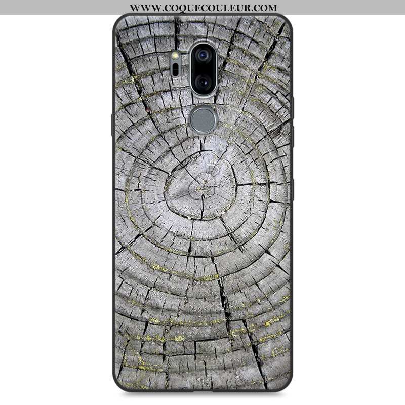 Coque Lg G7 Thinq Protection Incassable Fluide Doux, Housse Lg G7 Thinq En Bois Modèle Fleurie Khaki