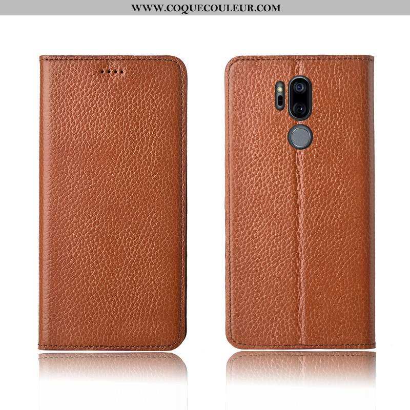 Étui Lg G7 Thinq Cuir Véritable Kaki Étui, Coque Lg G7 Thinq Cuir Protection Khaki