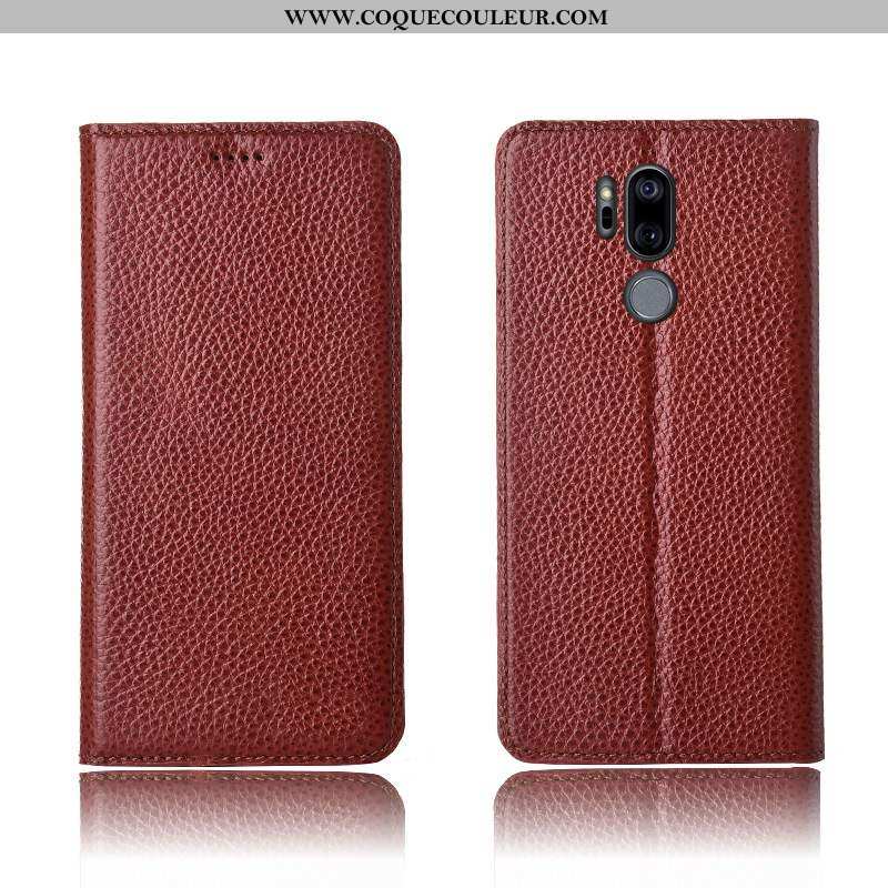 Étui Lg G7 Thinq Cuir Véritable Kaki Étui, Coque Lg G7 Thinq Cuir Protection Khaki