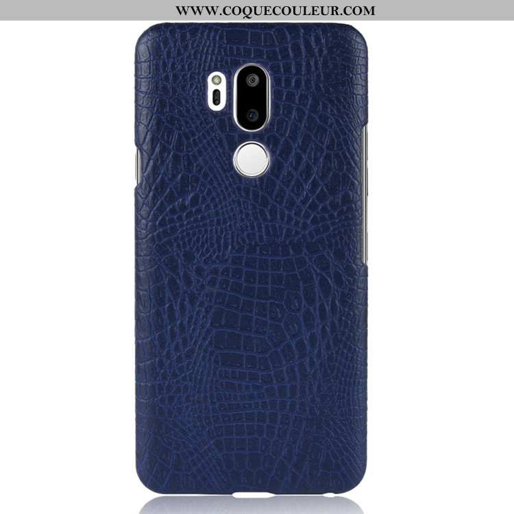 Housse Lg G7 Thinq Cuir Vintage Qualité, Étui Lg G7 Thinq Protection Bleu Foncé