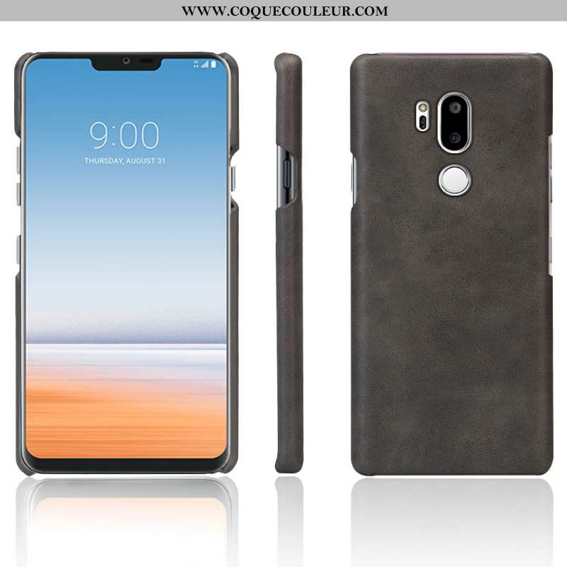 Housse Lg G7 Thinq Cuir Vintage Qualité, Étui Lg G7 Thinq Protection Bleu Foncé