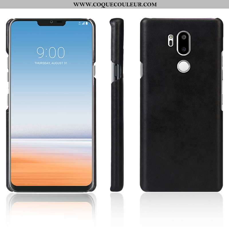 Housse Lg G7 Thinq Cuir Vintage Qualité, Étui Lg G7 Thinq Protection Bleu Foncé