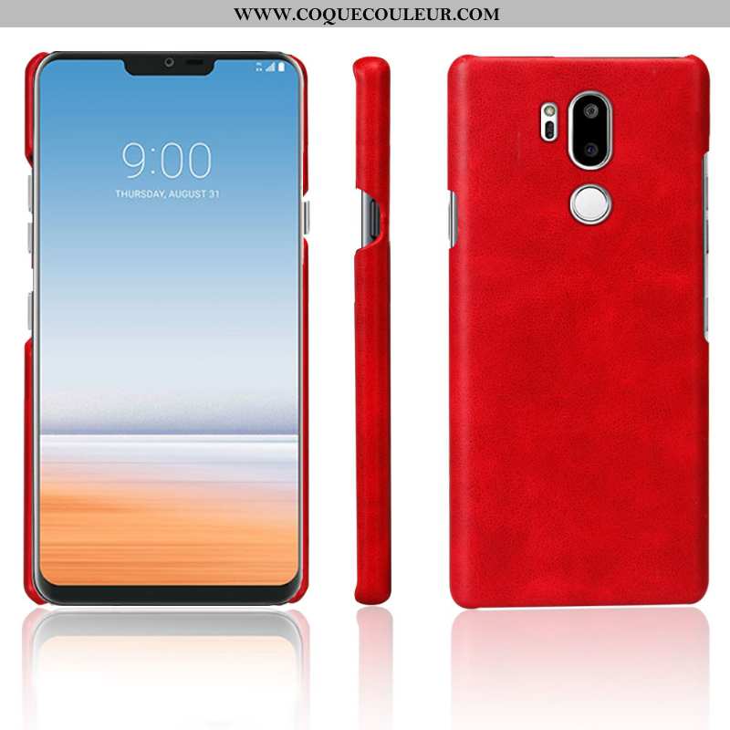 Housse Lg G7 Thinq Cuir Vintage Qualité, Étui Lg G7 Thinq Protection Bleu Foncé