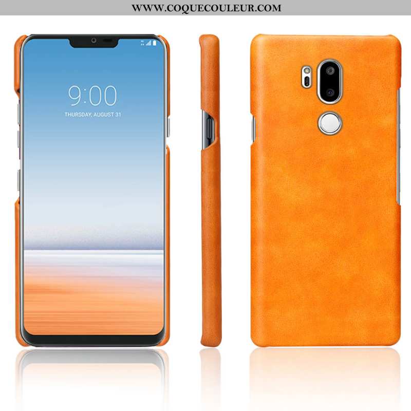 Housse Lg G7 Thinq Cuir Vintage Qualité, Étui Lg G7 Thinq Protection Bleu Foncé