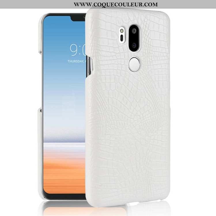 Housse Lg G7 Thinq Cuir Vintage Qualité, Étui Lg G7 Thinq Protection Bleu Foncé