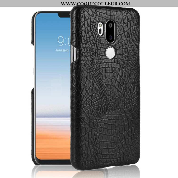 Housse Lg G7 Thinq Cuir Vintage Qualité, Étui Lg G7 Thinq Protection Bleu Foncé