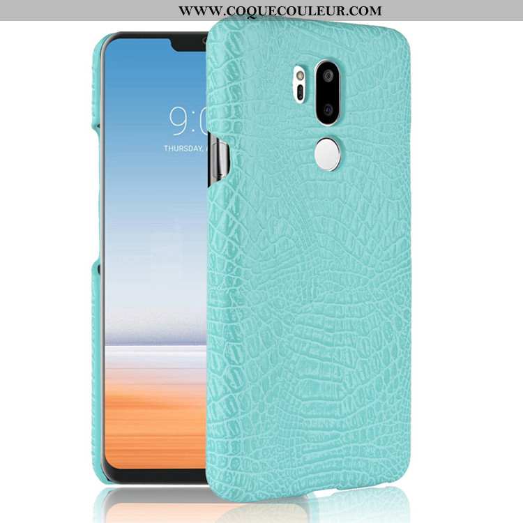 Housse Lg G7 Thinq Cuir Vintage Qualité, Étui Lg G7 Thinq Protection Bleu Foncé