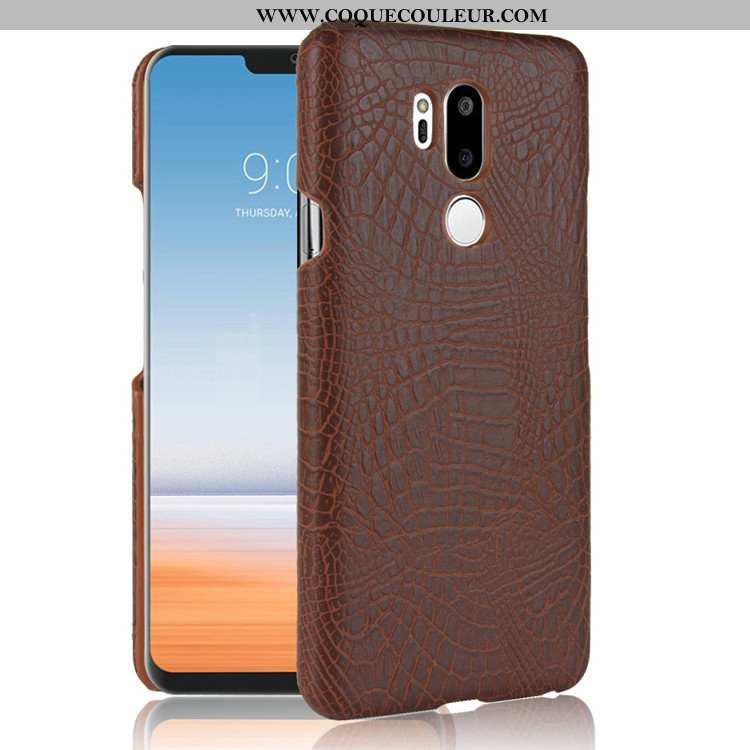 Housse Lg G7 Thinq Cuir Vintage Qualité, Étui Lg G7 Thinq Protection Bleu Foncé