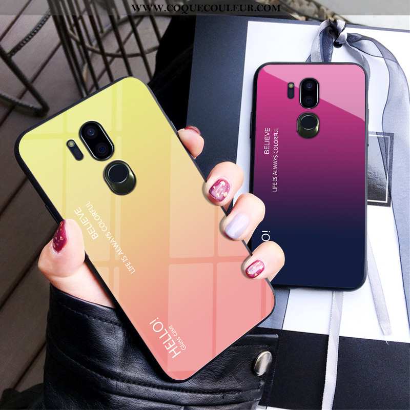 Coque Lg G7 Thinq Silicone Tempérer Membrane, Housse Lg G7 Thinq Protection Fluide Doux Jaune