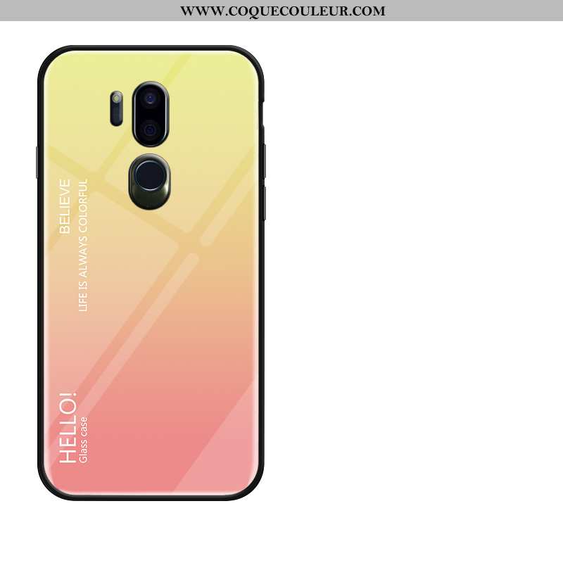 Coque Lg G7 Thinq Silicone Tempérer Membrane, Housse Lg G7 Thinq Protection Fluide Doux Jaune