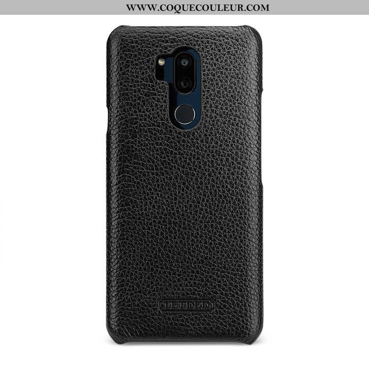 Housse Lg G7 Thinq Cuir Simple Coque, Étui Lg G7 Thinq Protection Blanc Blanche