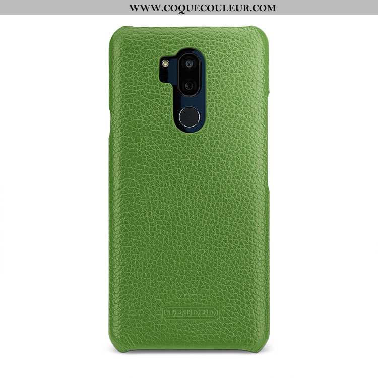 Housse Lg G7 Thinq Cuir Simple Coque, Étui Lg G7 Thinq Protection Blanc Blanche