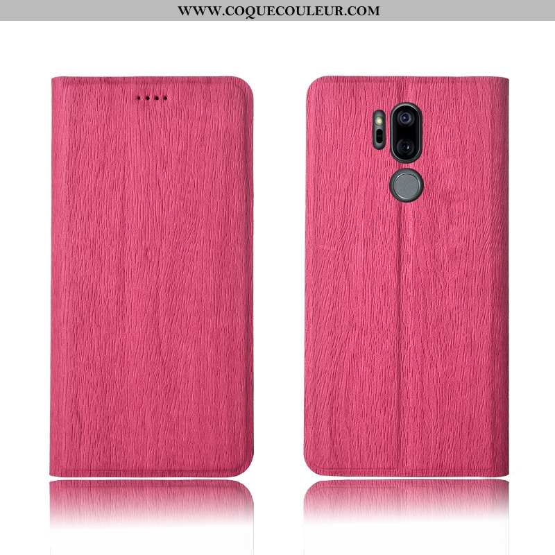 Coque Lg G7 Thinq Cuir Arbres Tout Compris, Housse Lg G7 Thinq Modèle Fleurie Fluide Doux Marron