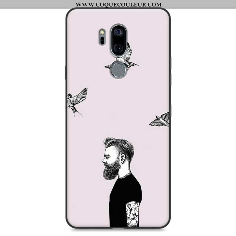 Étui Lg G7 Thinq Protection Fluide Doux Téléphone Portable, Coque Lg G7 Thinq Créatif Rose