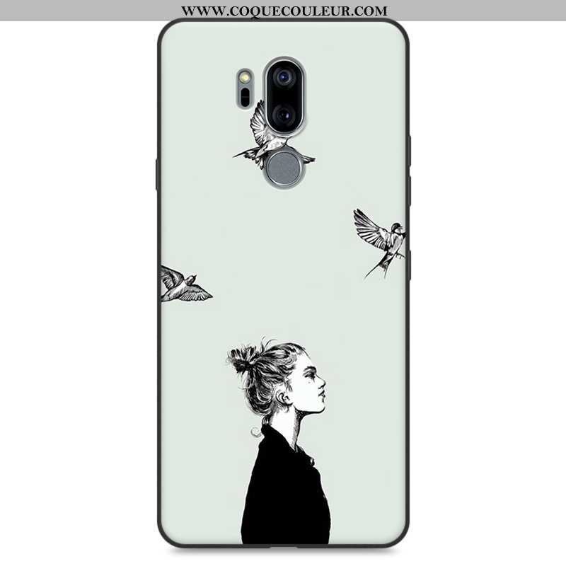 Étui Lg G7 Thinq Protection Fluide Doux Téléphone Portable, Coque Lg G7 Thinq Créatif Rose