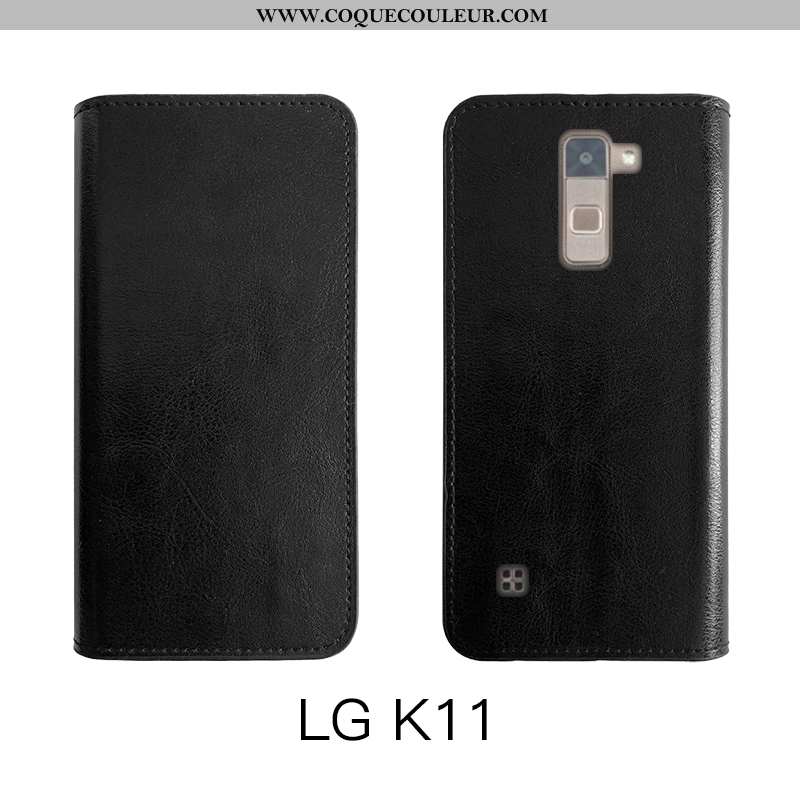 Coque Lg K11 Fluide Doux Vintage Business, Housse Lg K11 Protection Cuir Véritable Marron