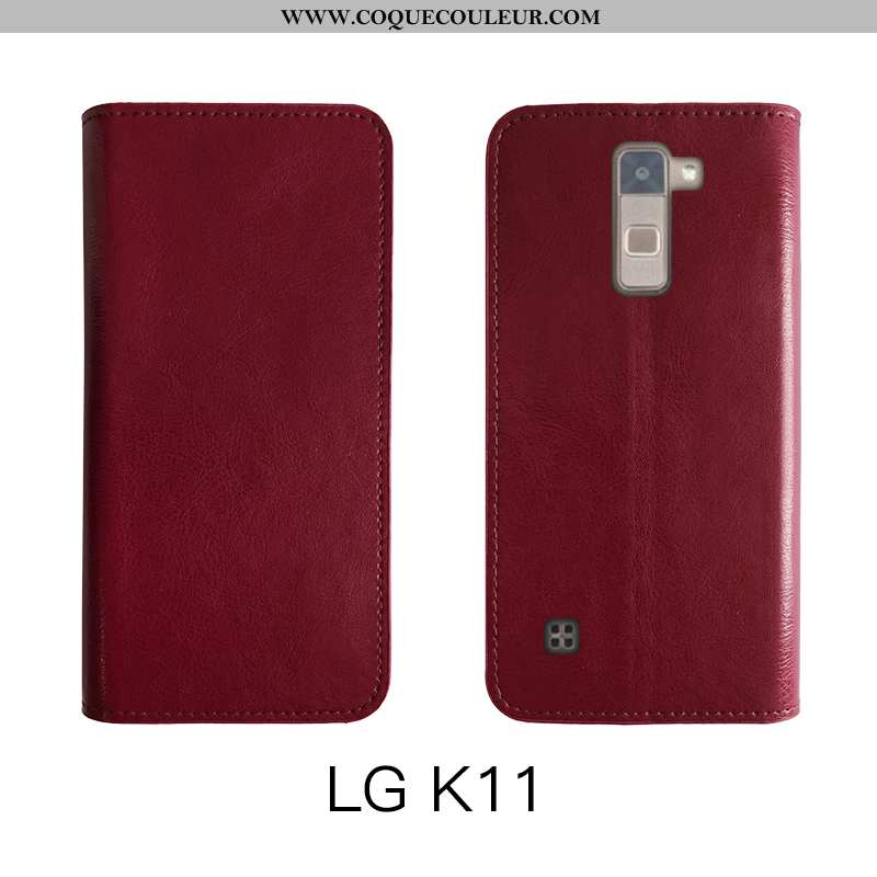 Coque Lg K11 Fluide Doux Vintage Business, Housse Lg K11 Protection Cuir Véritable Marron