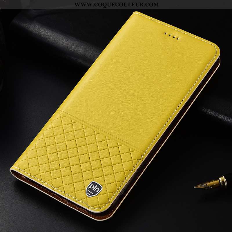 Étui Lg K11 Cuir Incassable Étui, Coque Lg K11 Protection Téléphone Portable Jaune