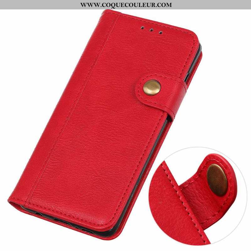 Coque Lg Q Stylus Téléphone Portable Une Agrafe Litchi, Housse Lg Q Stylus Étui Rouge