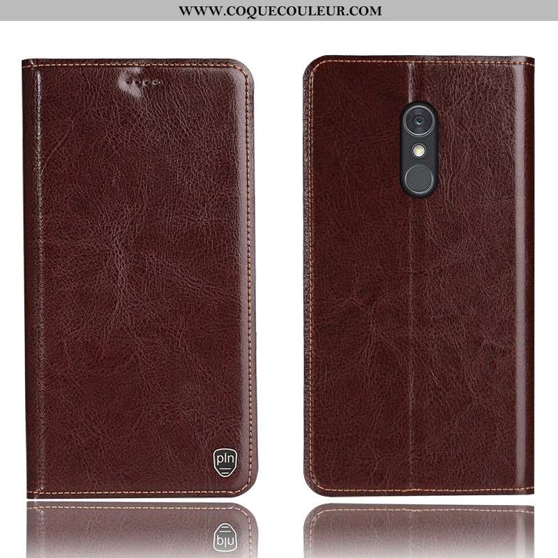 Coque Lg Q Stylus Modèle Fleurie Tout Compris Marron, Housse Lg Q Stylus Protection Étui Marron