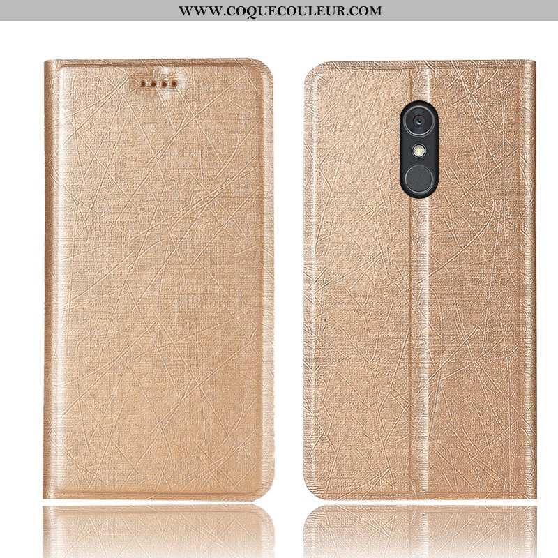 Coque Lg Q Stylus Protection Étui Téléphone Portable, Housse Lg Q Stylus Cuir Tout Compris Doré