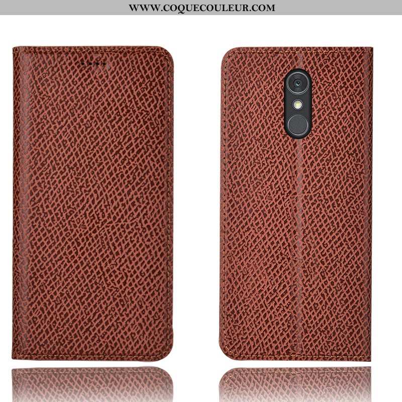 Housse Lg Q Stylus Protection Coque Mesh, Étui Lg Q Stylus Cuir Véritable Marron