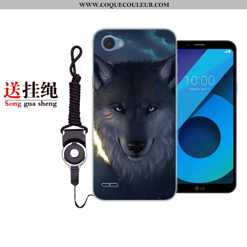 Housse Lg Q6 Charmant Coque Incassable, Étui Lg Q6 Fluide Doux Dessin Animé Bleu Foncé