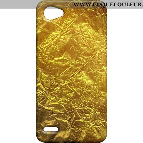 Coque Lg Q6 Métal Étui Mini, Housse Lg Q6 Modèle Fleurie Rétro Jaune