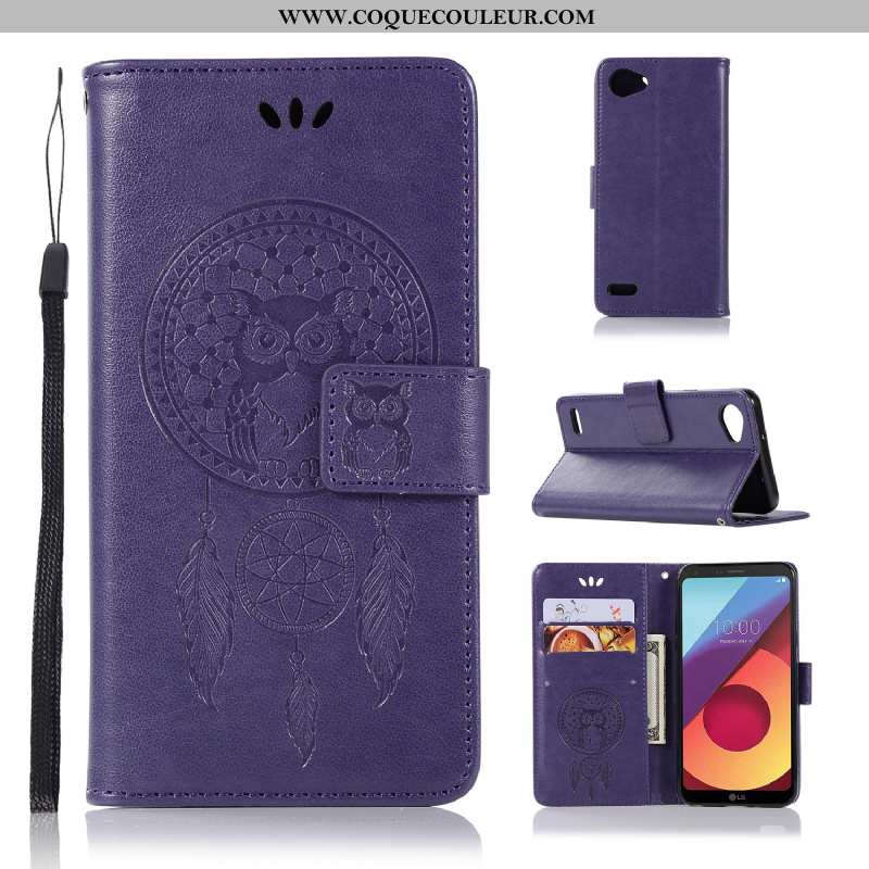 Housse Lg Q6 Fluide Doux Protection Cuir, Étui Lg Q6 Silicone Coque Violet