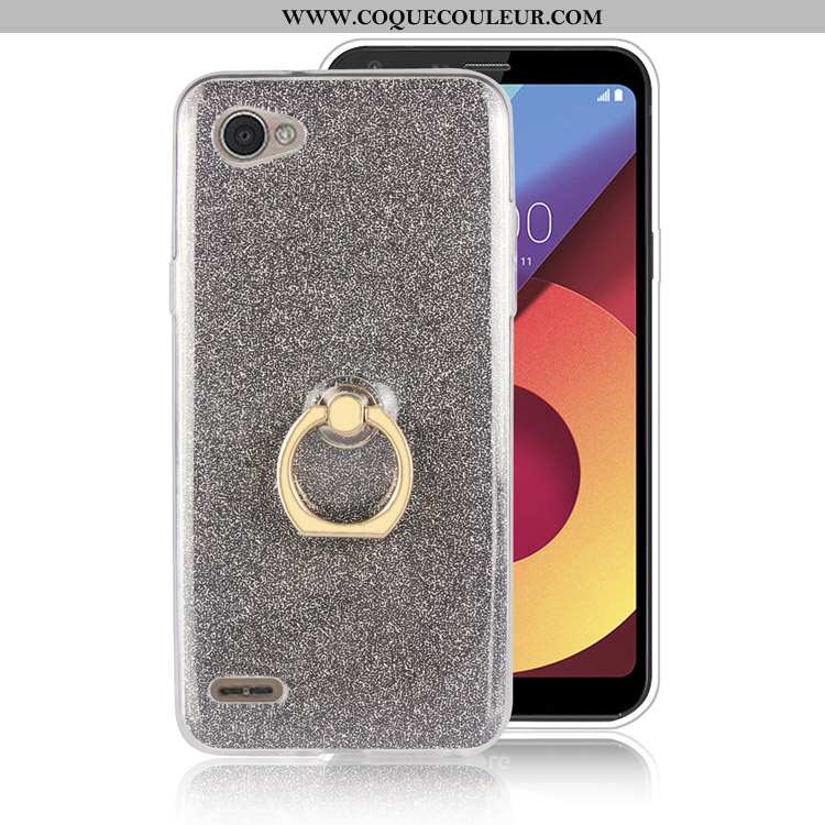Housse Lg Q6 Silicone Tout Compris Gris, Étui Lg Q6 Fluide Doux Anneau Gris