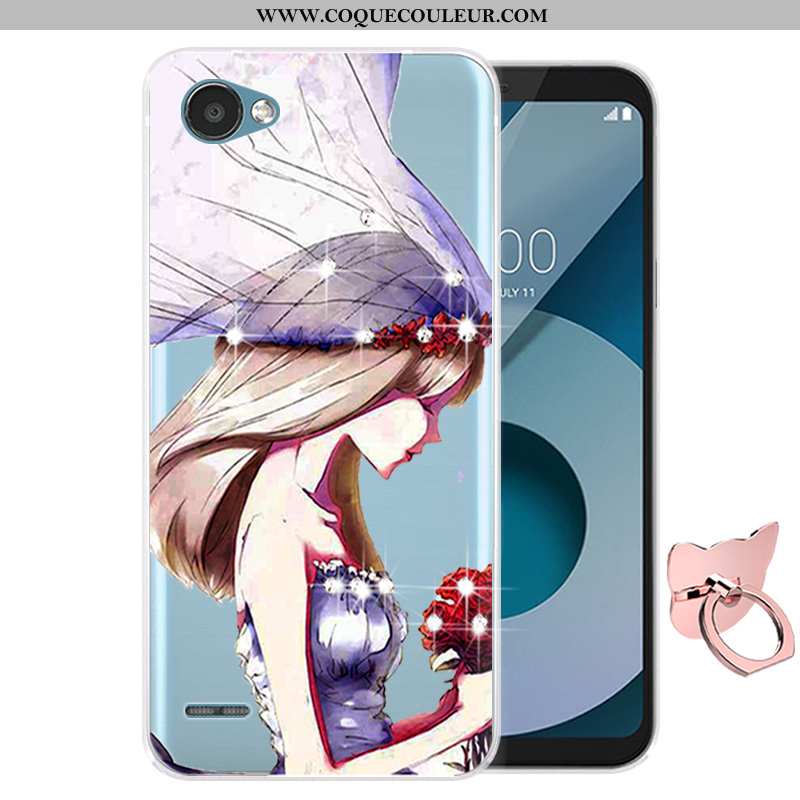 Étui Lg Q6 Dessin Animé Protection Téléphone Portable, Coque Lg Q6 Fluide Doux Violet