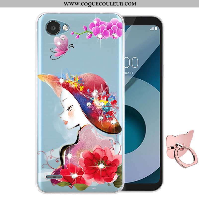 Étui Lg Q6 Dessin Animé Protection Téléphone Portable, Coque Lg Q6 Fluide Doux Violet