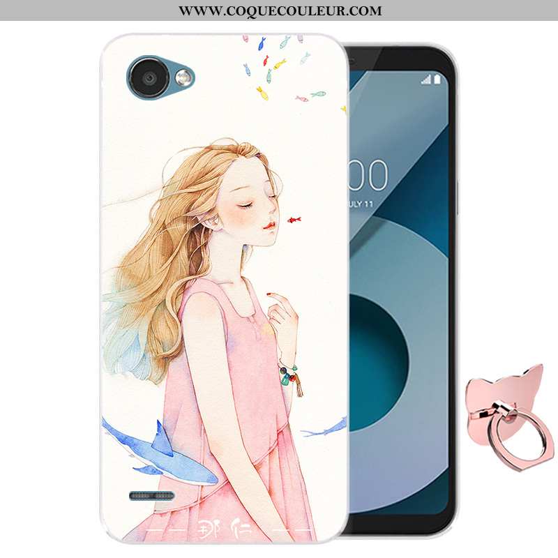 Étui Lg Q6 Dessin Animé Protection Téléphone Portable, Coque Lg Q6 Fluide Doux Violet