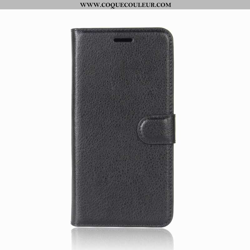 Étui Lg Q6 Protection Cuir Incassable, Coque Lg Q6 Portefeuille Téléphone Portable Noir