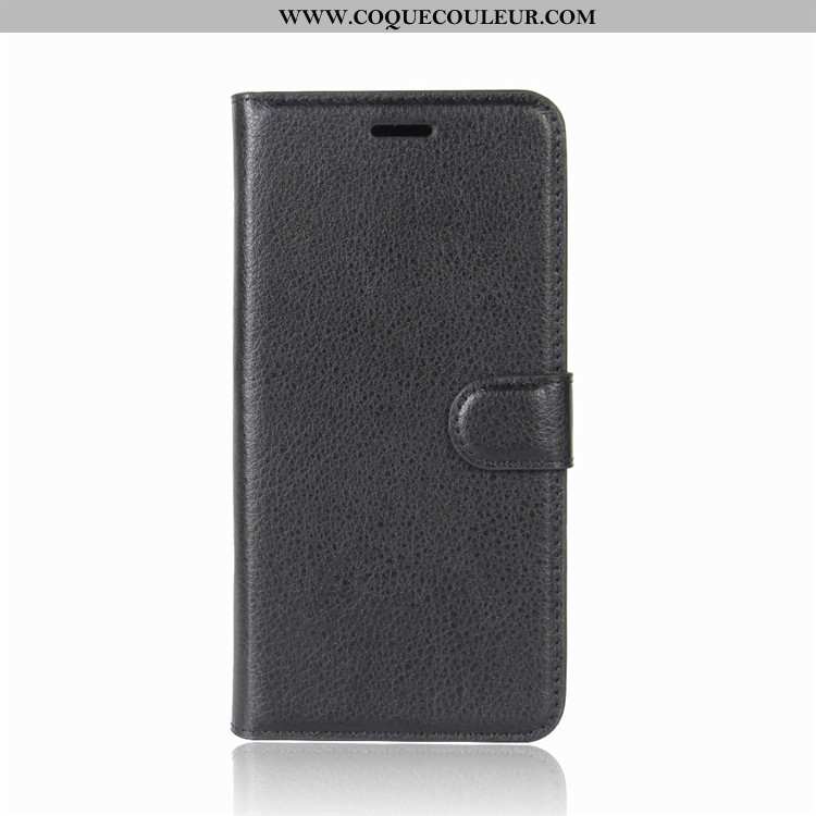 Étui Lg Q6 Protection Cuir Incassable, Coque Lg Q6 Portefeuille Téléphone Portable Noir