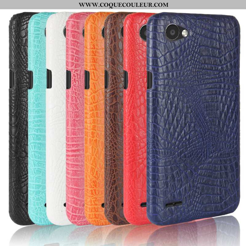 Étui Lg Q6 Modèle Fleurie Crocodile Incassable, Coque Lg Q6 Protection Cuir Bleu