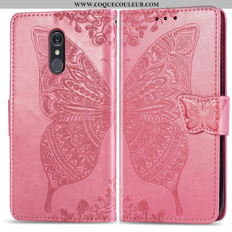 Étui Lg Q7 Protection Charmant En Relief, Coque Lg Q7 Ornements Suspendus Fleur Violet