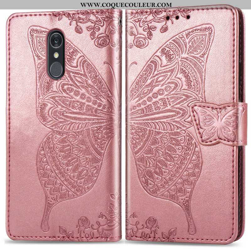 Étui Lg Q7 Protection Charmant En Relief, Coque Lg Q7 Ornements Suspendus Fleur Violet