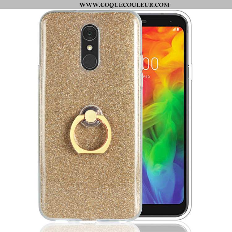 Étui Lg Q7 Fluide Doux Rose Or, Coque Lg Q7 Silicone Téléphone Portable Doré