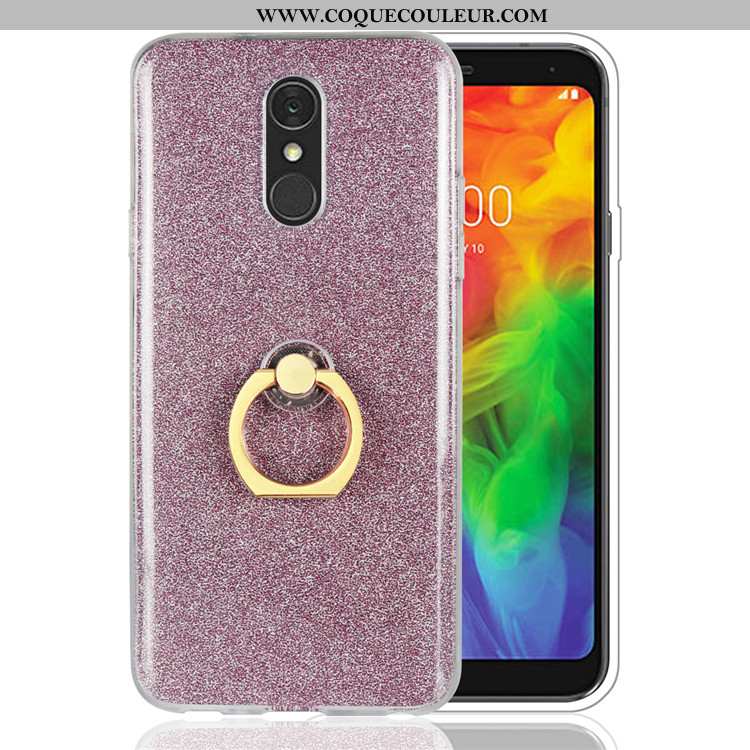 Étui Lg Q7 Fluide Doux Rose Or, Coque Lg Q7 Silicone Téléphone Portable Doré