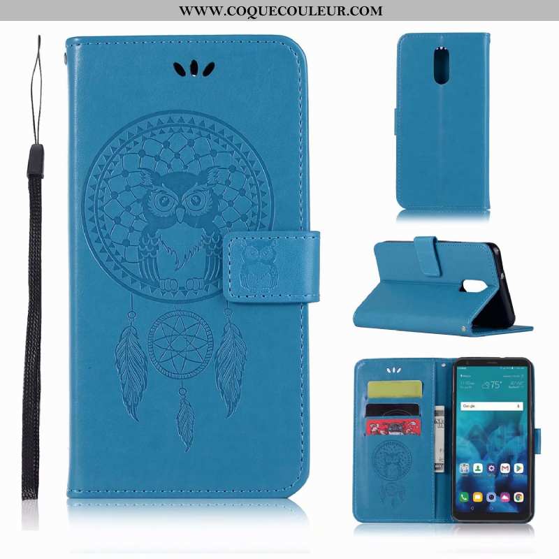 Coque Lg Q7 Fluide Doux Carte Housse, Housse Lg Q7 Protection Bleu