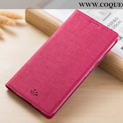 Coque Lg Q7 Cuir Housse Rouge, Lg Q7 Modèle Fleurie Incassable Rose