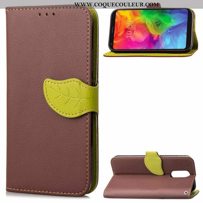 Étui Lg Q7 Portefeuille Fluide Doux Étui, Coque Lg Q7 Cuir Rouge