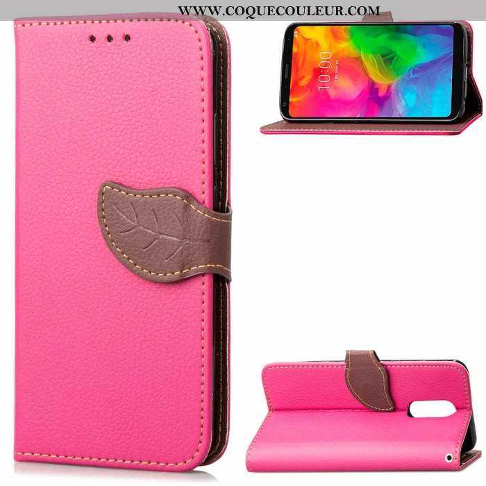 Étui Lg Q7 Portefeuille Fluide Doux Étui, Coque Lg Q7 Cuir Rouge